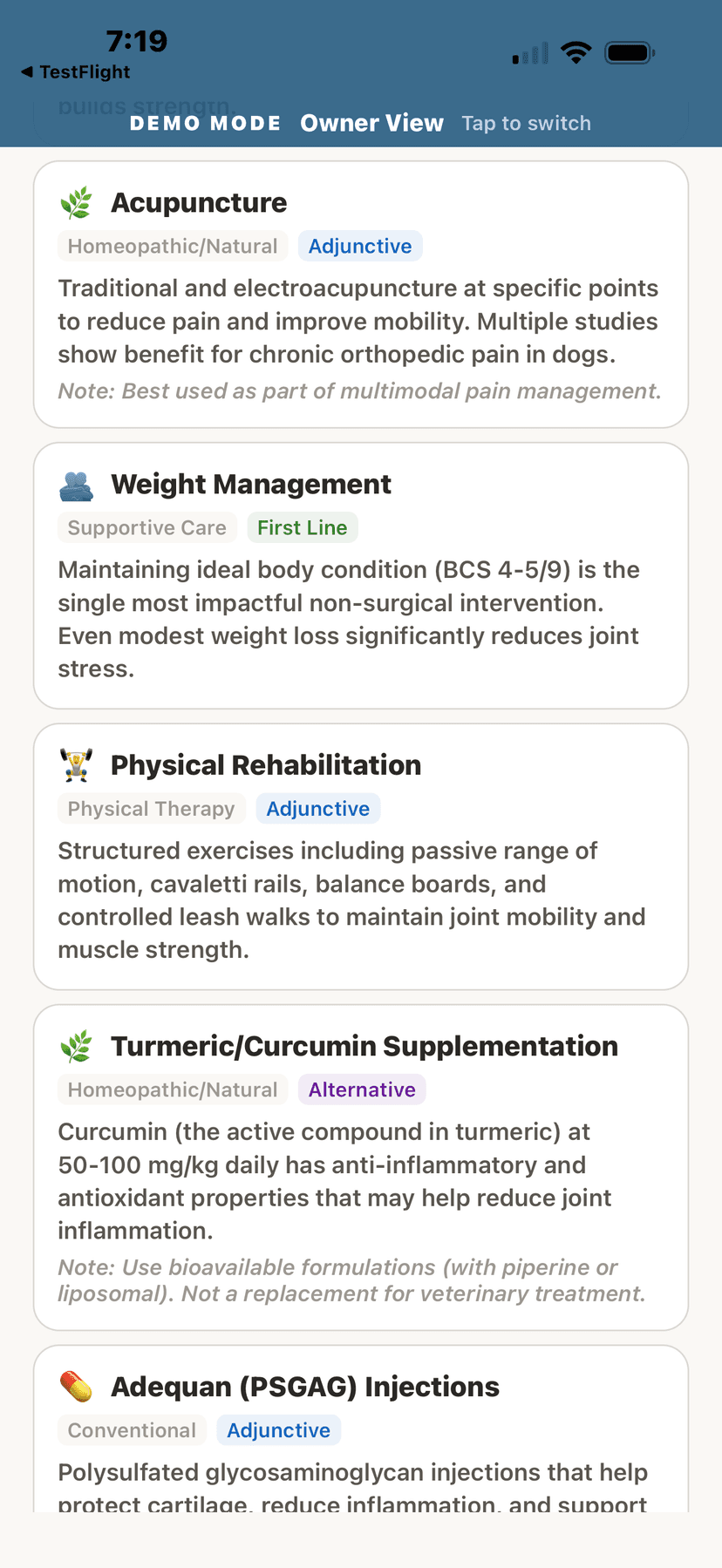 Home care instructions for conditions