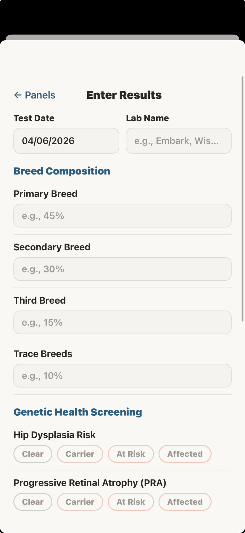 DNA test breed composition breakdown