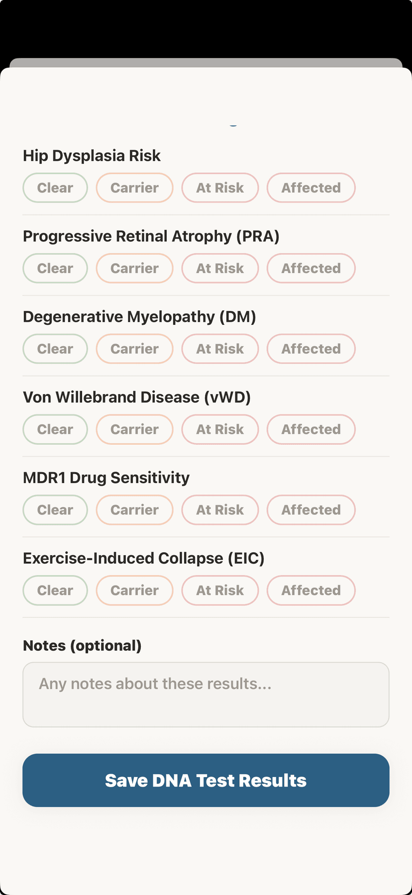 Genetic trait analysis from DNA test